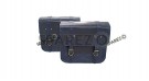 For Royal Enfield Bear 650 Canvas and Leather Pannier Bags Navy Blue With Saddle Stays - SPAREZO